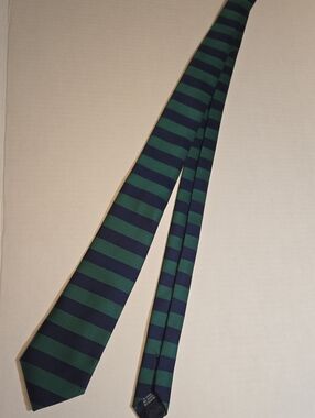 Pierre Cardin Green and Navy Striped Tie